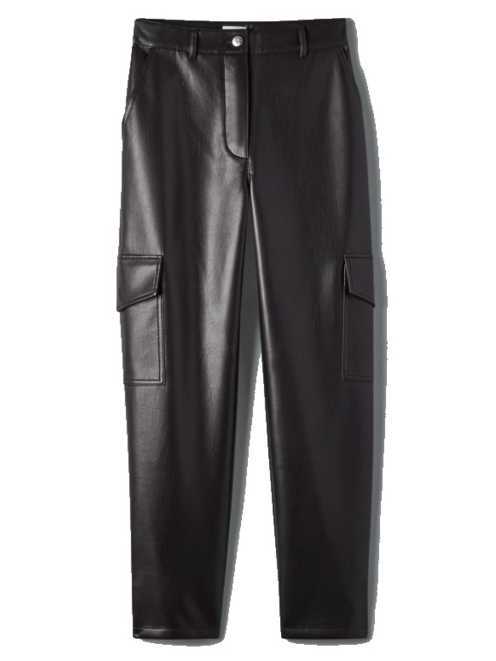 Aritzia Wilfred Vegan Leather Black Cargo Pants